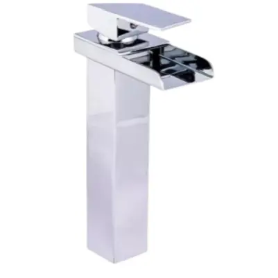 [LF0064] CANILLA MONOCOMANDO CASCADA ALTA PLATEADA