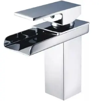 [LF0063] CANILLA MONOCOMANDO CASCADA BAJA PLATEADA