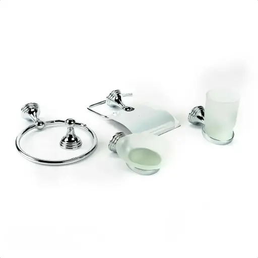 [AFM0101] SET DE ACCESORIOS PARA BAÑOS 5 PIEZAS CROMO